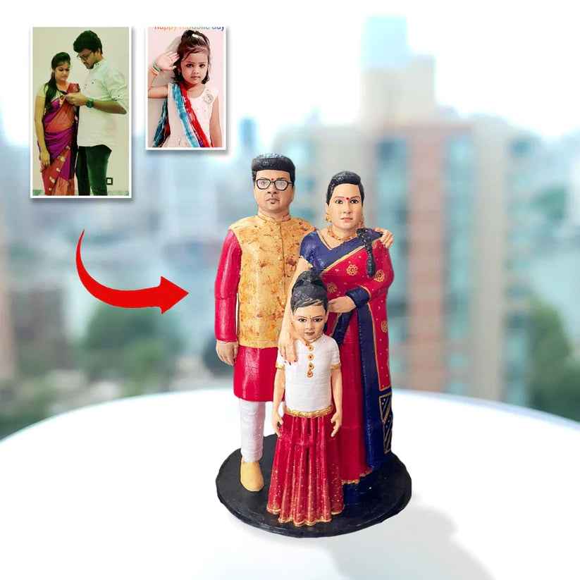 Family 3d Miniature Statue