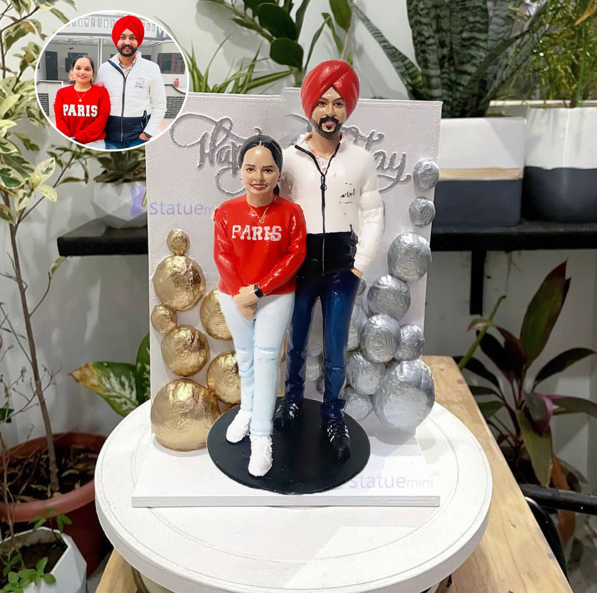 Couple 3d Miniature Statue